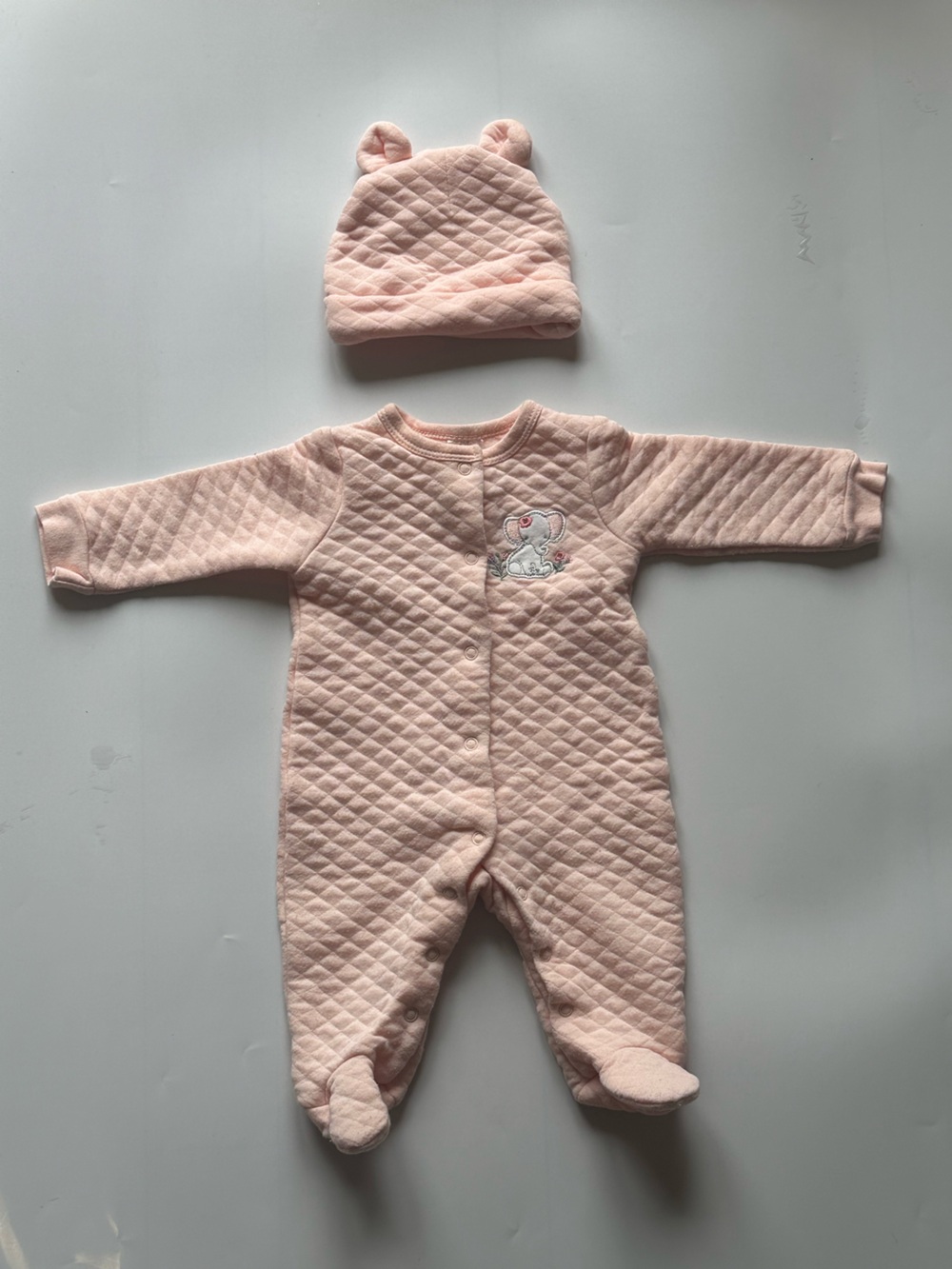 Little Beginnings Pink Baby One Piece w/Hat | Size: 0-3 Months